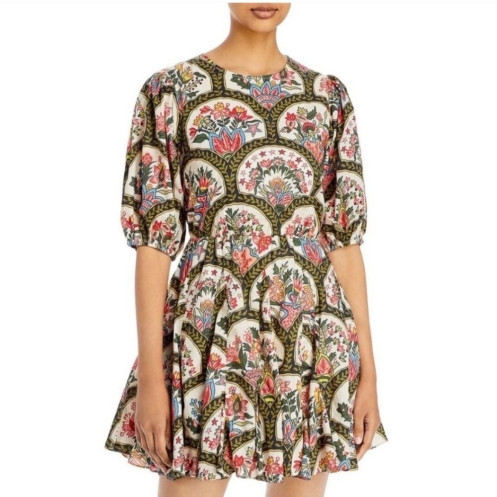 NWT Christian Lacroix floral lace up back mini dress size/M